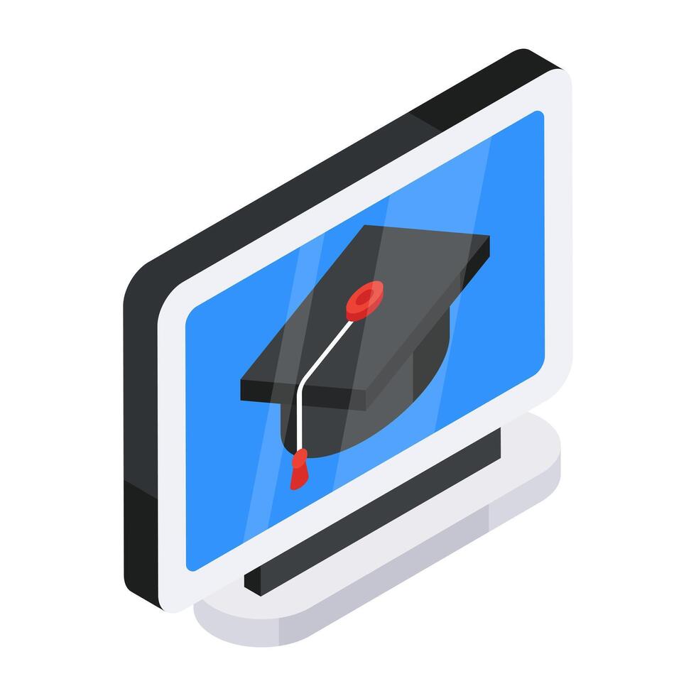 A beautiful design icon of online education vector