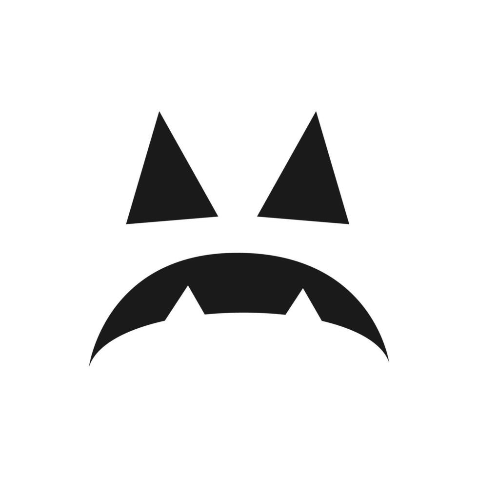 Jack O Lantern Monster Face Halloween Pumpkin Icon. Cute Funny Evil Face Expression. vector