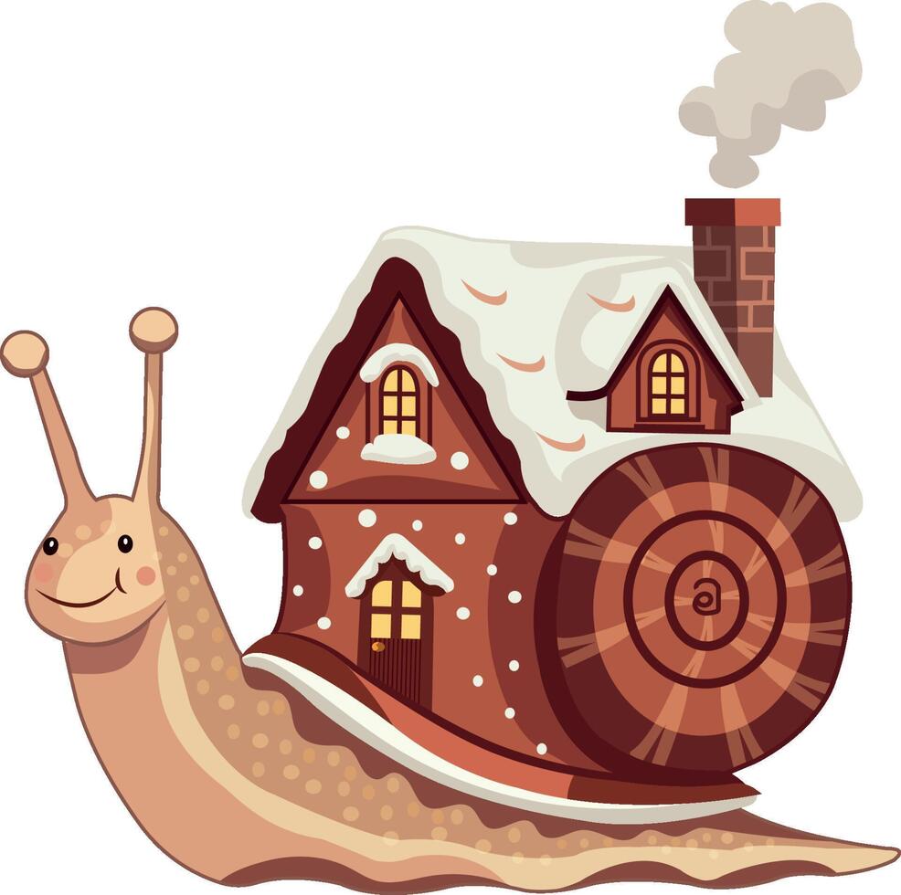 Snail carrying house vector