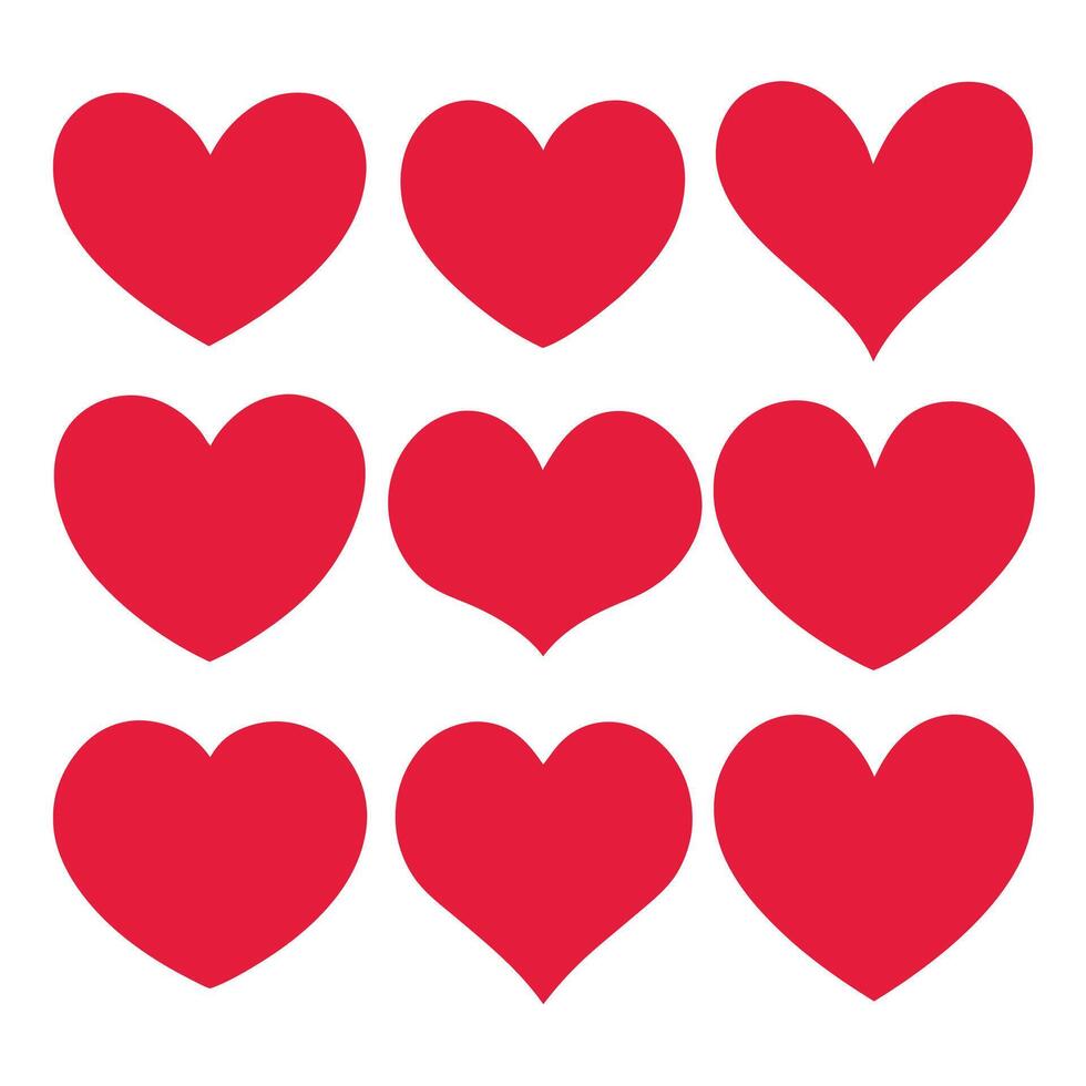 heart set silhouette with white background vector