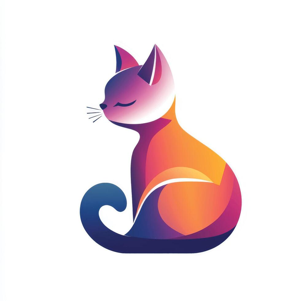 Playful Cat Logo Inspiration with Bold Colors and Creative Concept for Pet and Animal Branding vector