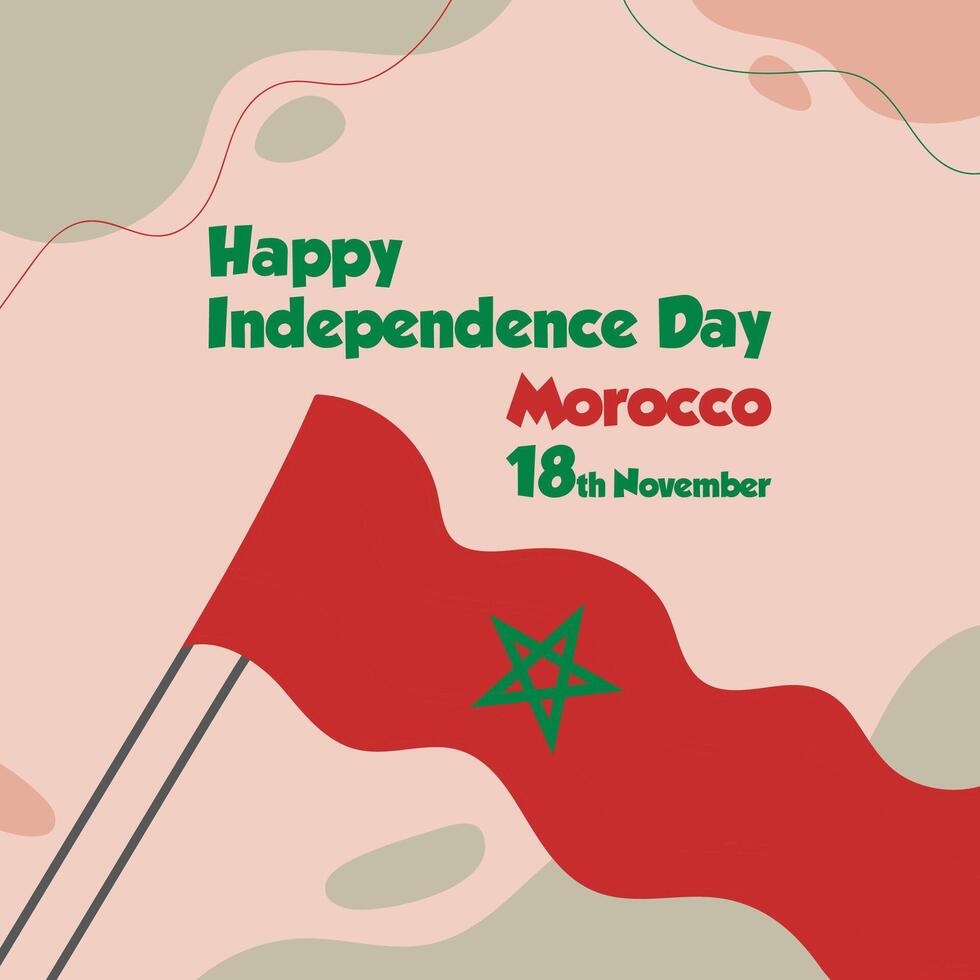 Happy independence day morocco vector