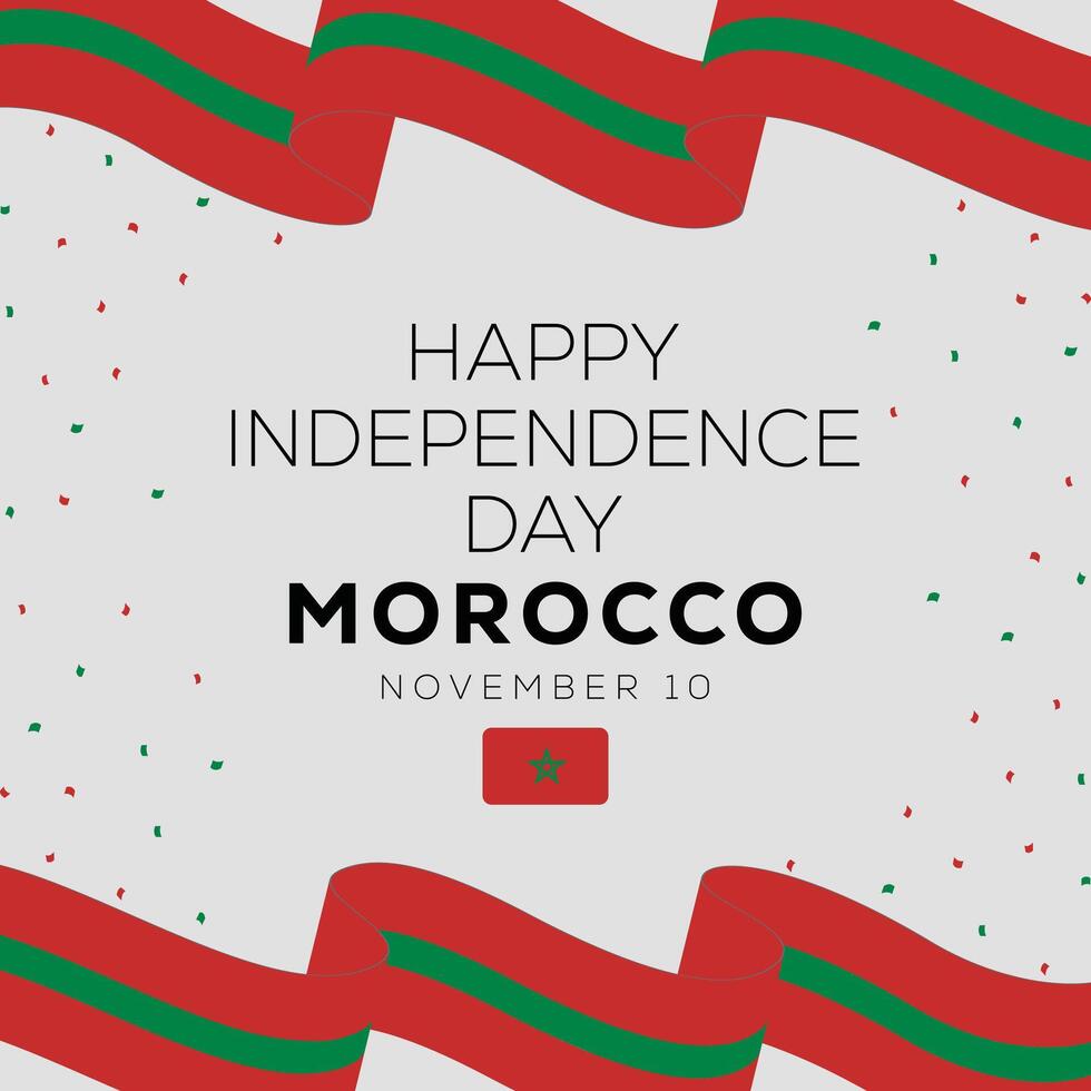 Happy independence day morocco november 10 vector