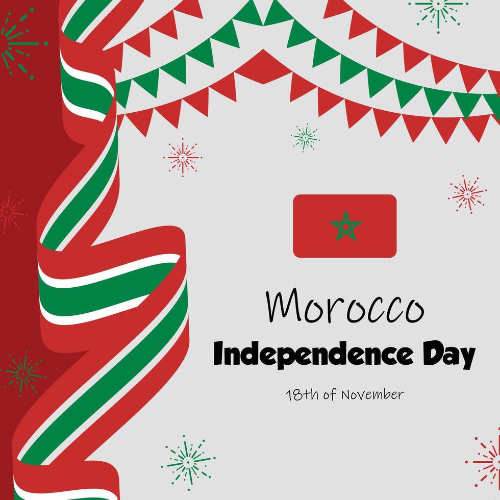 Morocco independence day background vector