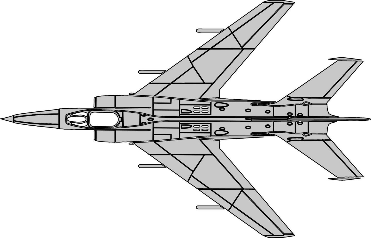 A drawing of a fighter jet on a white background vector