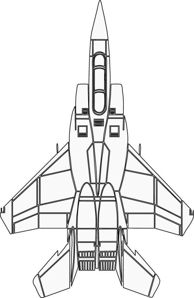 A drawing of a fighter jet vector