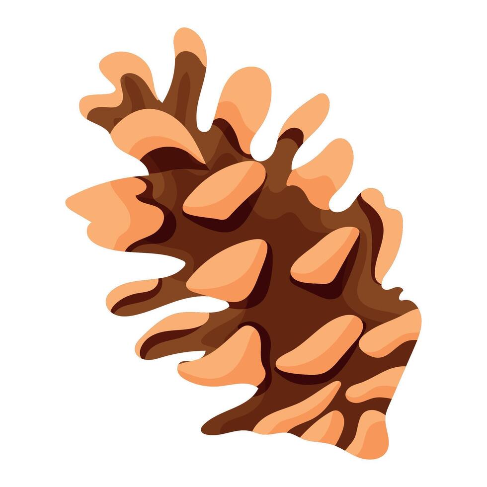 icon of a forest half-open long cone, for New Year's decorations, cards or posters vector