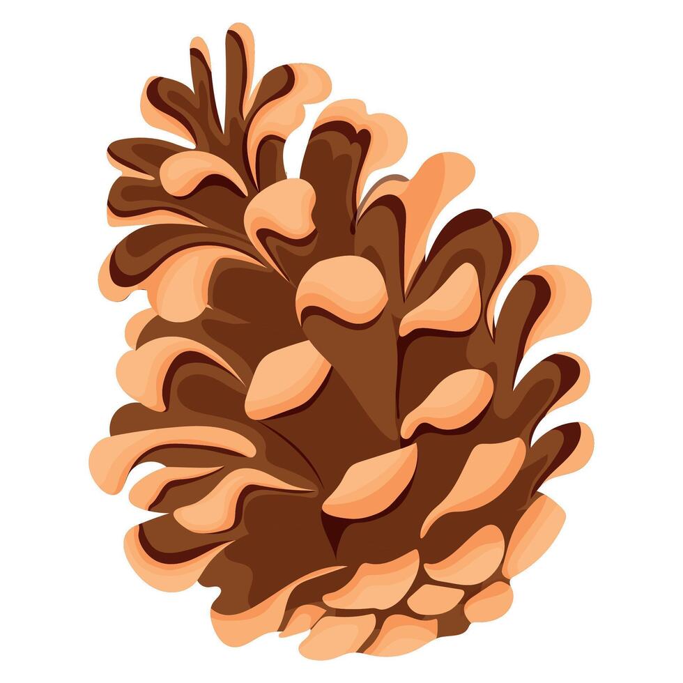 Christmas icon of a forest half-open pine cone, for Christmas decorations, cards or posters vector