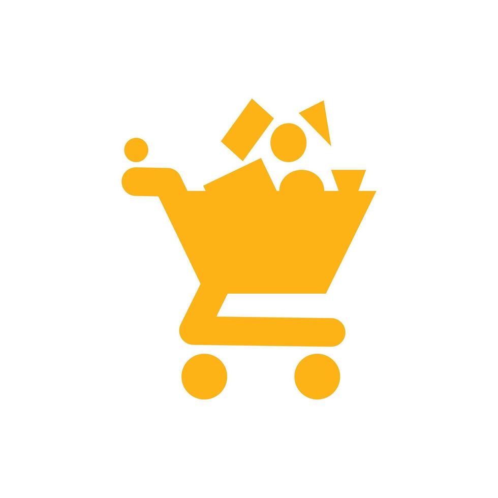 Shopping cart icon. Yellow flat design style eps 10. Shopping Cart icon. Add to Shopping cart icon. UI design element, cart button icon. Shopping cart symbol vector