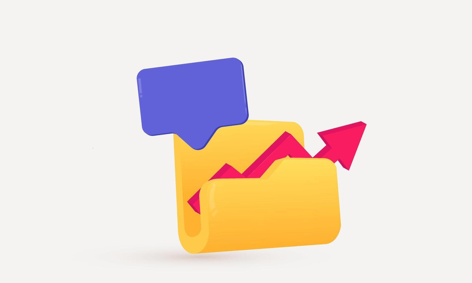 business folder document file realistic 3d icon new idea realistic concept design vector