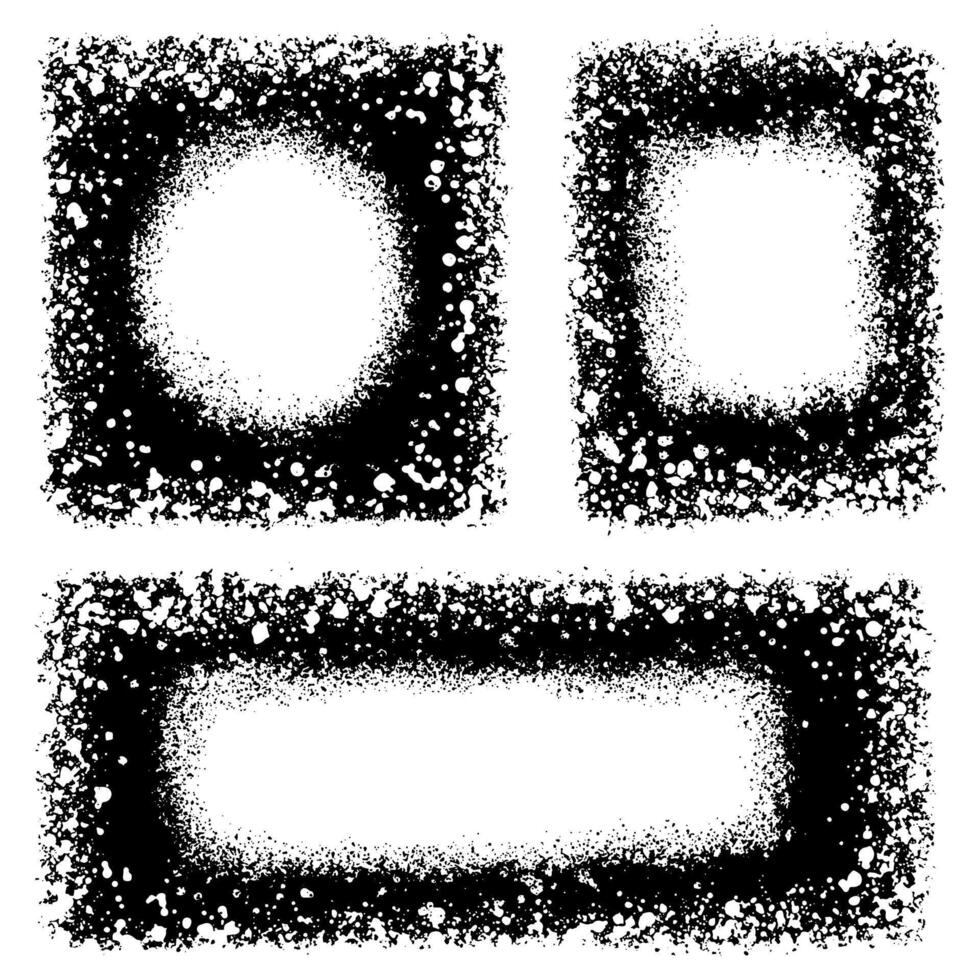 Grunge stencil frames with spray painted frame, grunge splatter and stencils border. Graffiti element for your design. vector