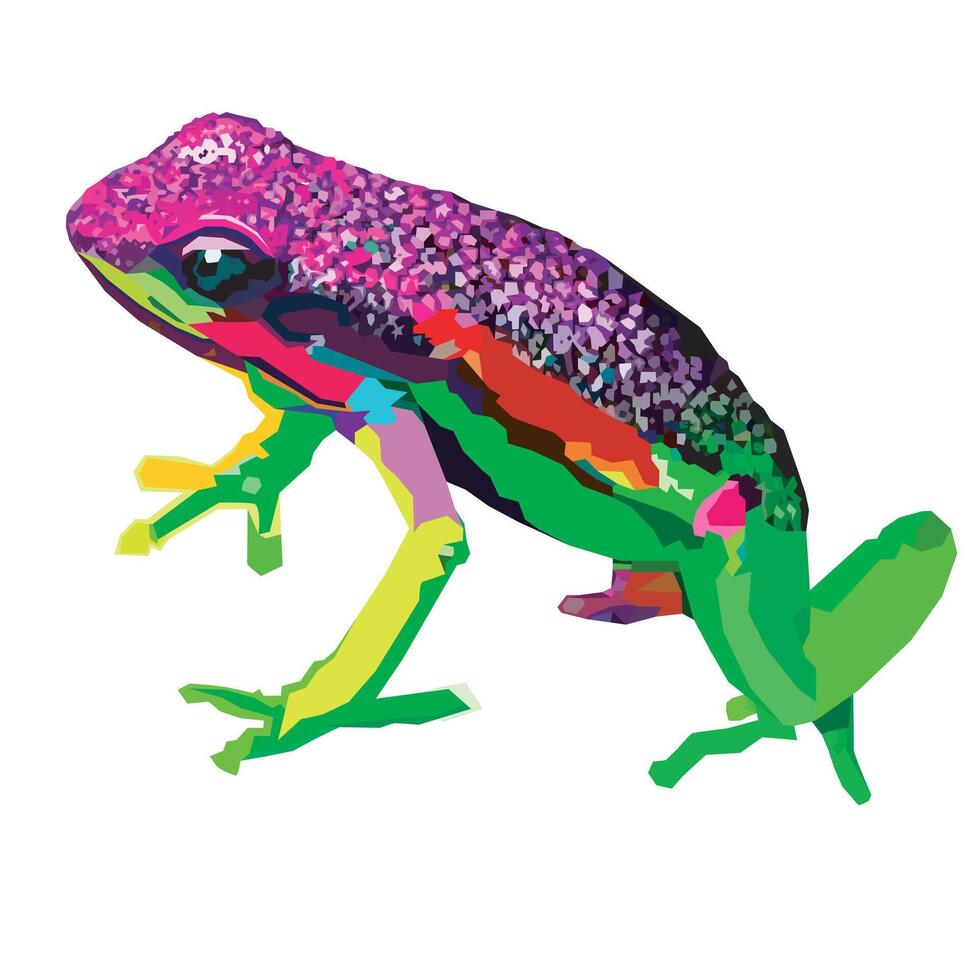 illustration pop art of frog vector