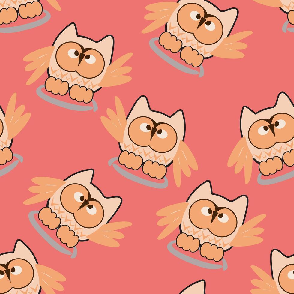 owls seamless pattern for kid design printing,wallpaper and background vector