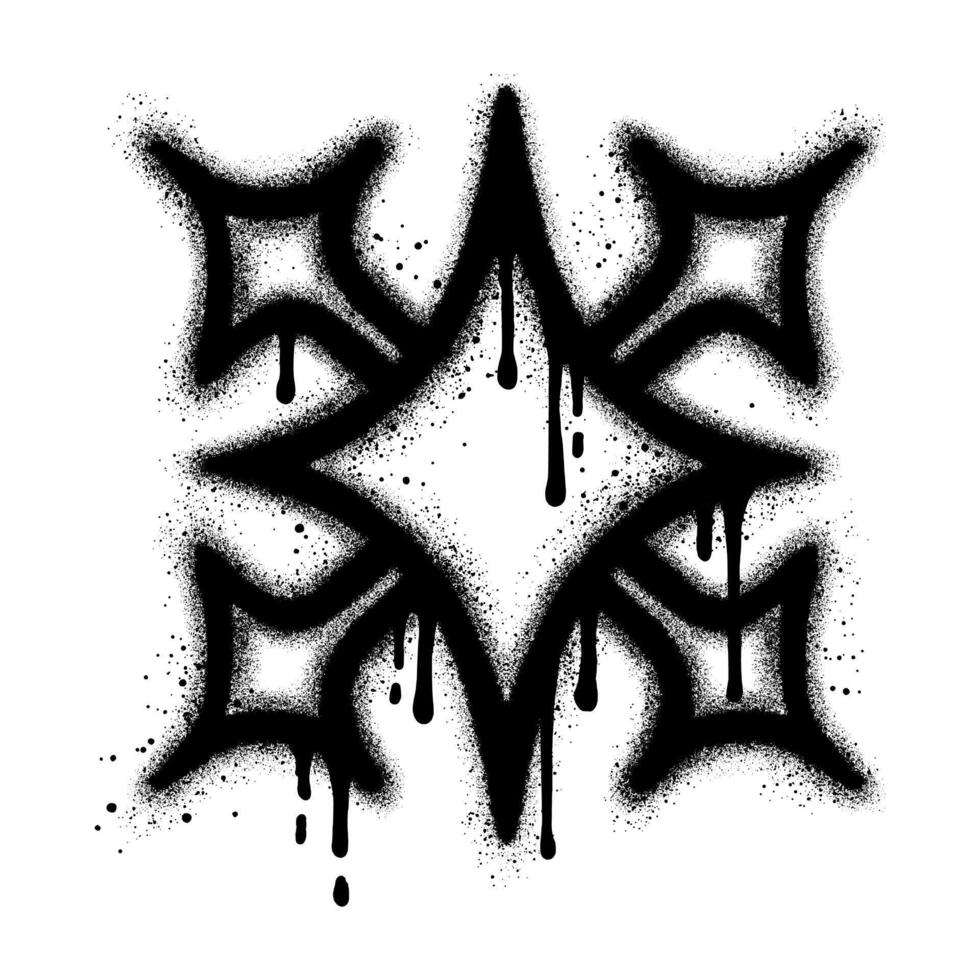 Different star shapes. Black stars icon with graffiti style vector