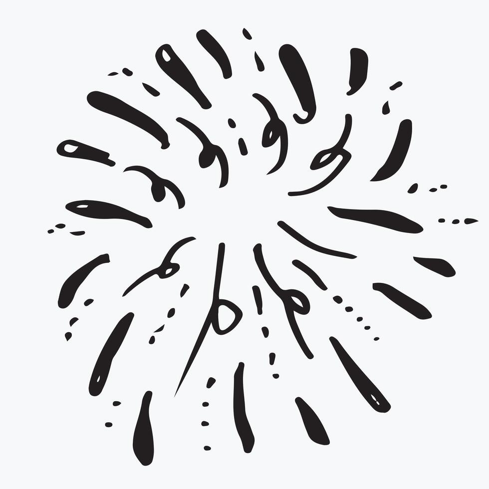 firework hand drawn white background vector