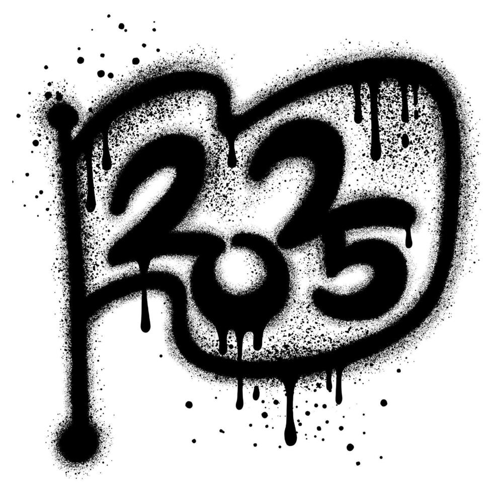 2025 new year graffiti in spray paint style. vector