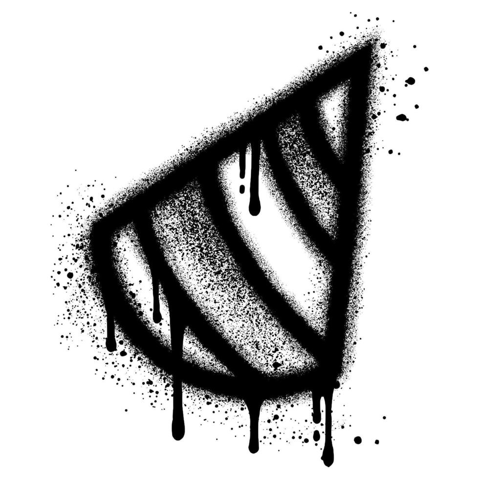 Party hat graffiti with black spray paint. vector