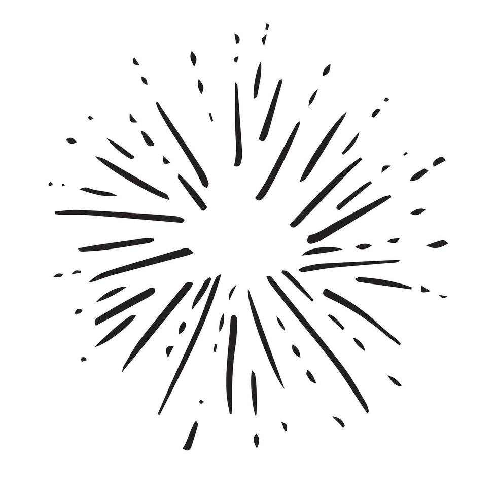 burst element doodle on white background. vector