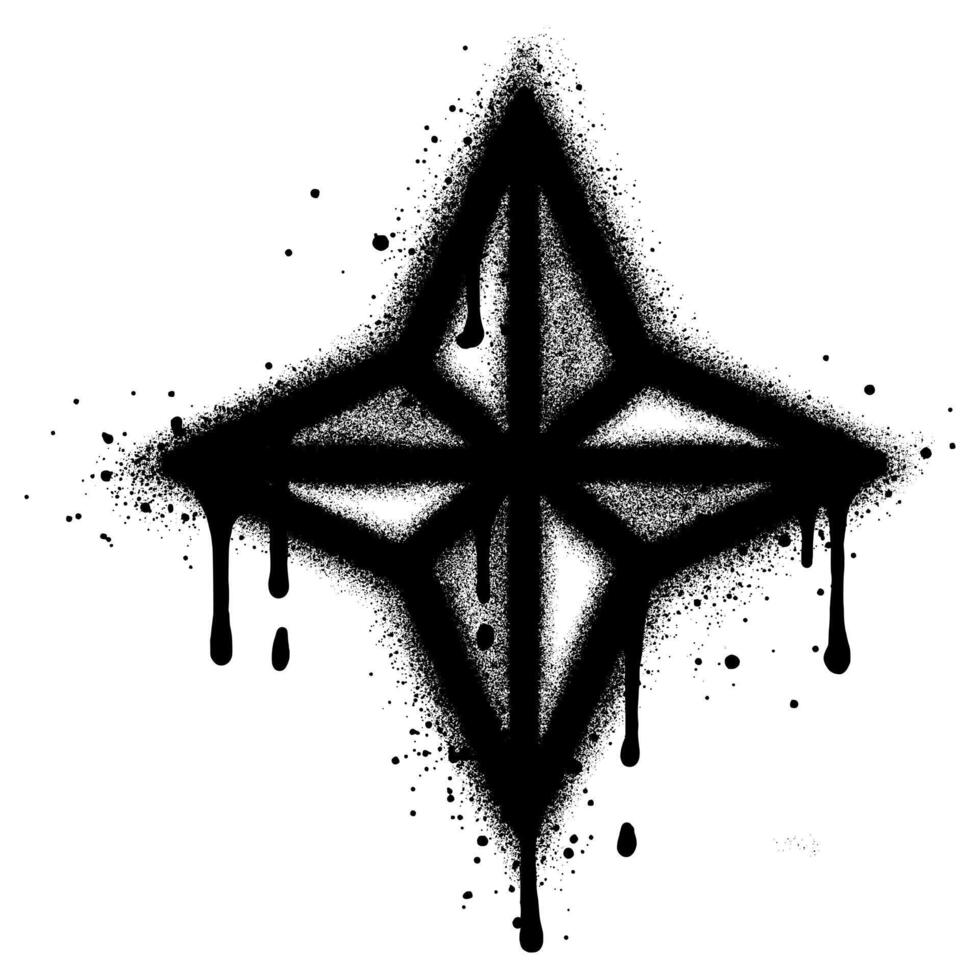 Graffiti star isolated on white background. Realistic spray icon. vector