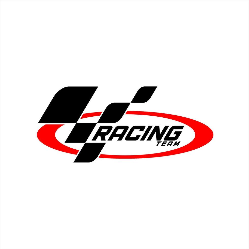 Racing team logo with white background vector