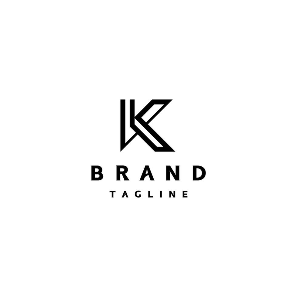 Minimalist Initial Letter VK Logo Design. Minimalist Lines Letters V and K Blend Together Logo Design. vector