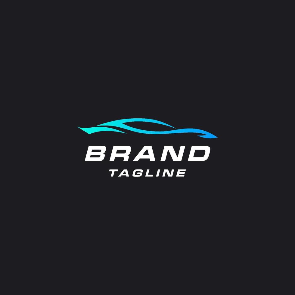 Speed Car Silhouette Logo Design. Fast Blue Car Silhouette Logo Design. vector