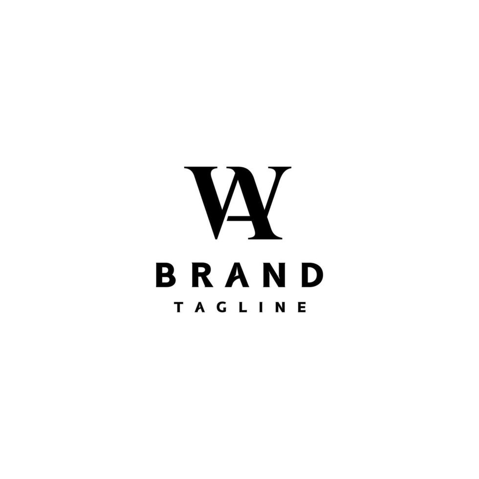 Minimalist Initial Letter A and W Logo Design. Elegant Initial Letter A In The Middle Of Letter W Logo Design. vector