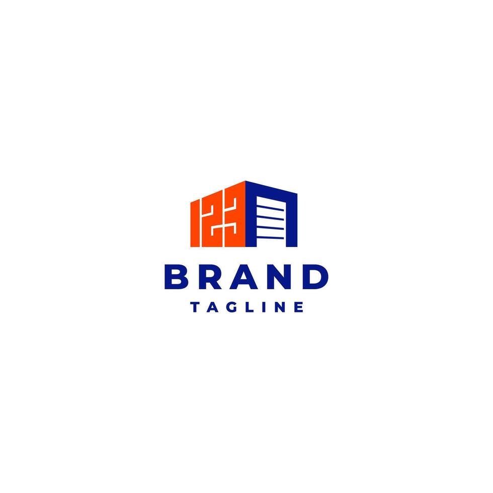 Storage Door Icon With Number 123 Logo Design. Simple Warehouse Number 123 Logo Design. vector