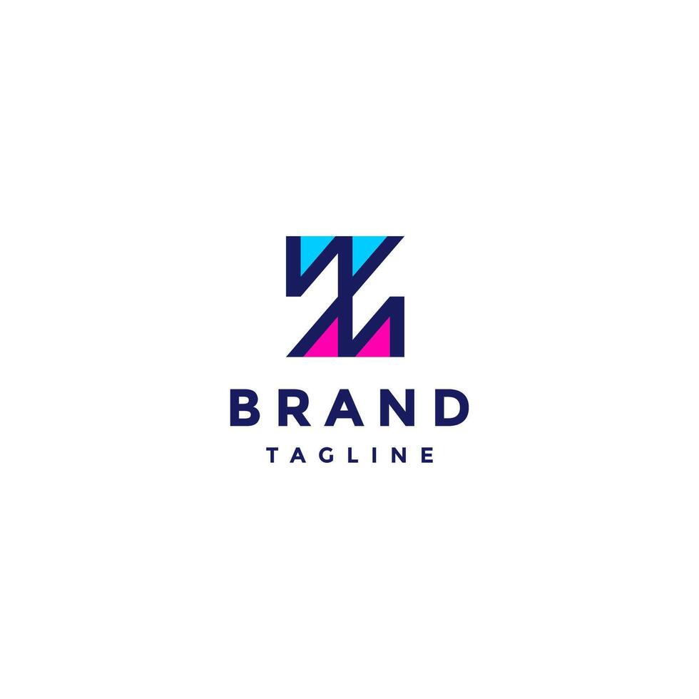 Simple Colorful Letter WM Initials Logo Design. Simple initials W and M form Letter Z Logo Design. vector