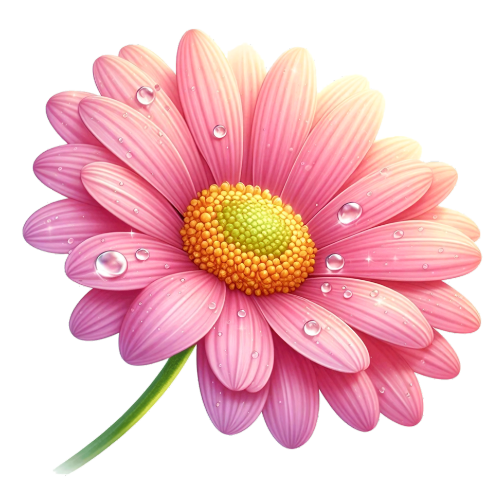 a flower with a yellow center sits on a transparent background. png