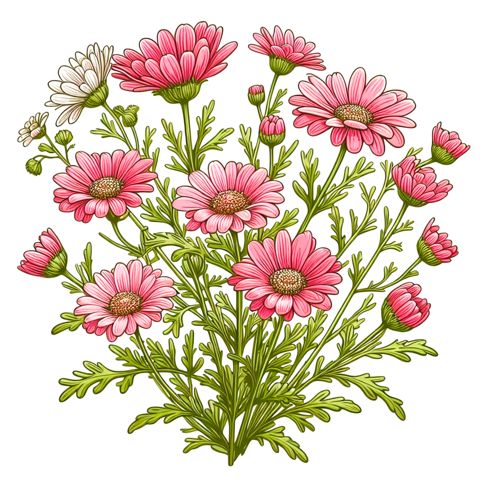 a flower with a yellow center sits on a transparent background. png