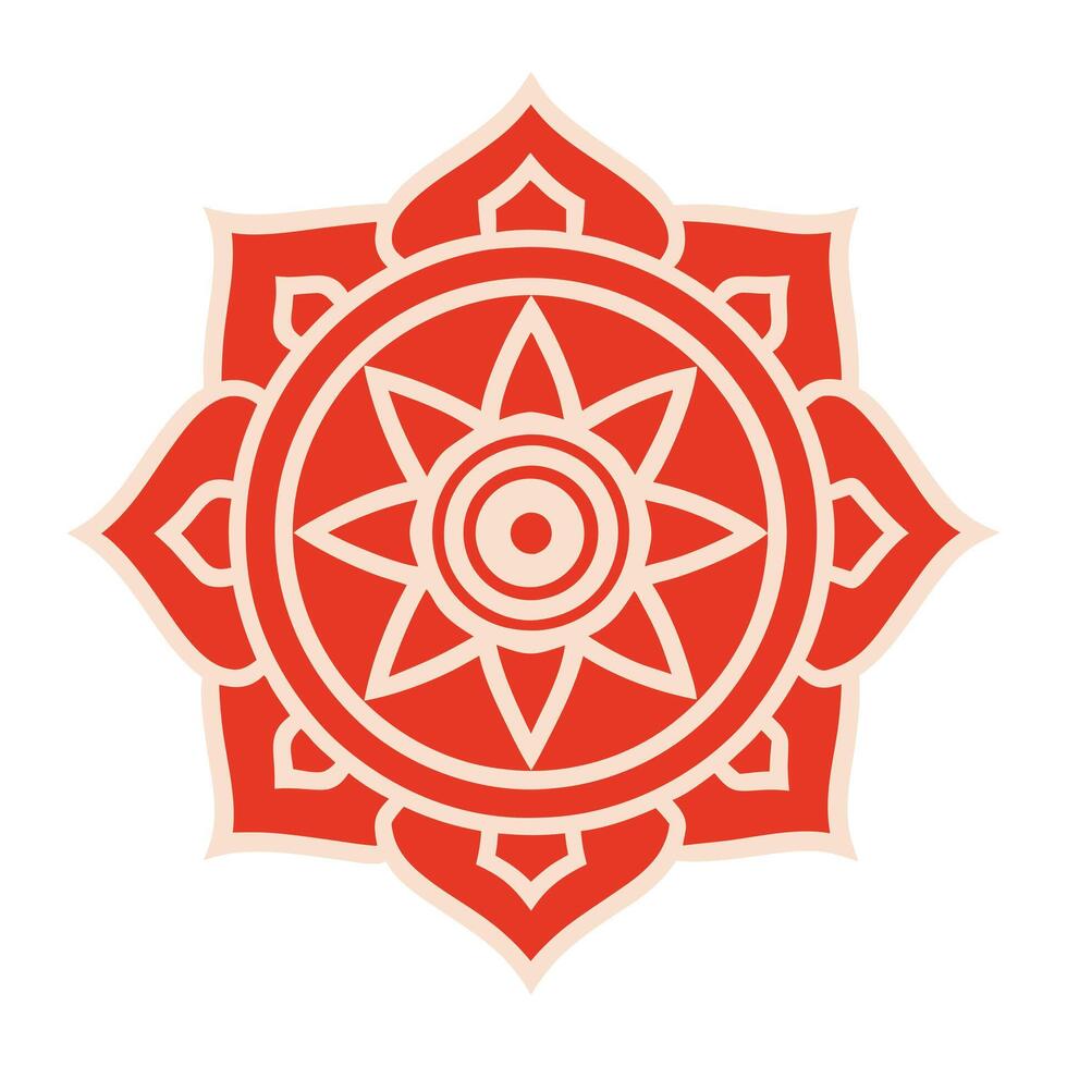 A red and white flower with a star in the center vector
