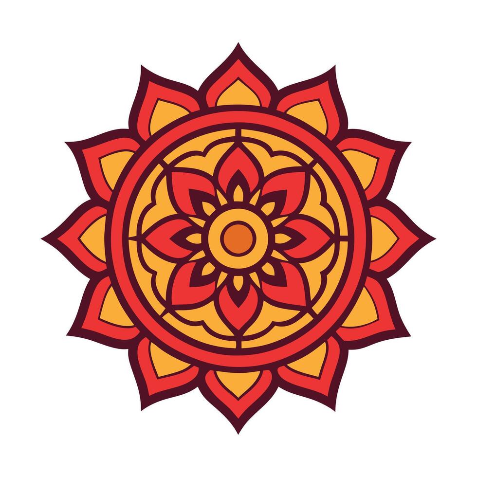 A red and yellow flower with a white background vector