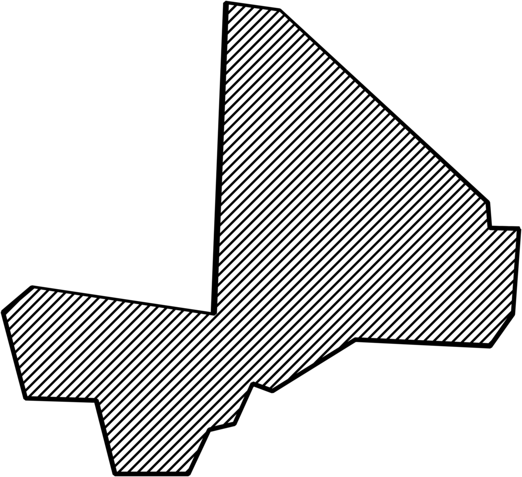 hatch line drawing of mali map. png