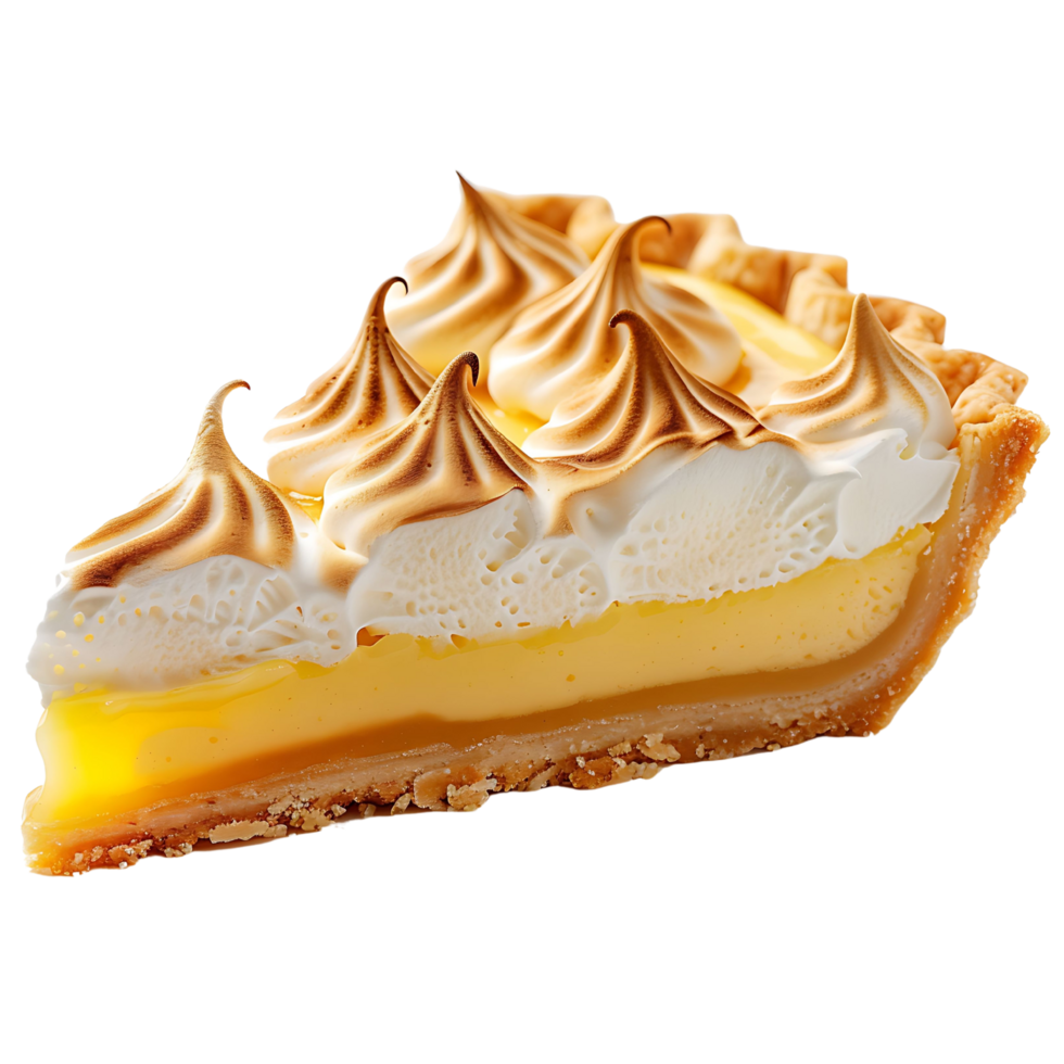A slice of lemon meringue pie png