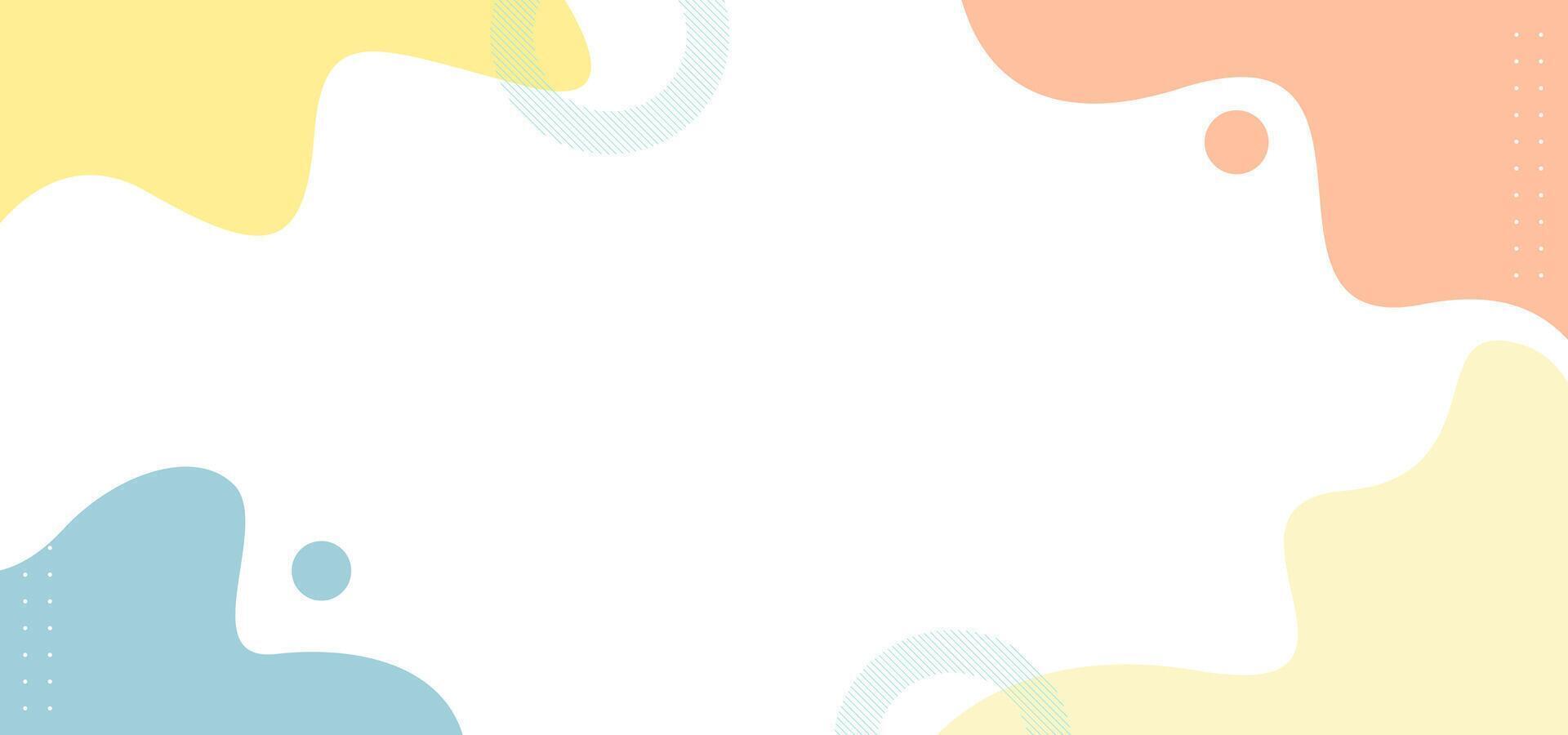 A colorful background with circles and waves. The background is white and the circles are in different colors vector