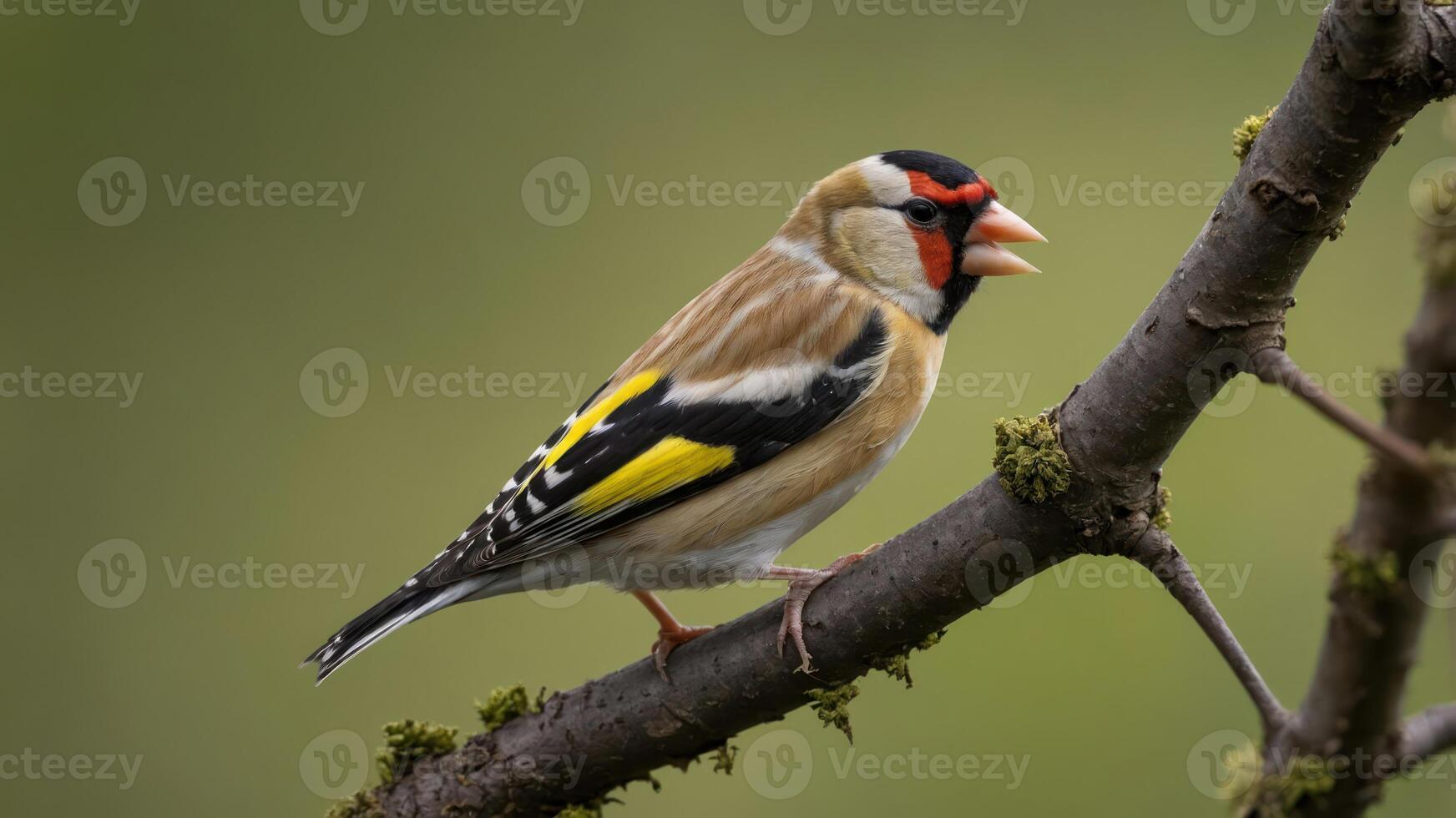 A colorful bird perched on a branch, showcasing its vibrant plumage. photo