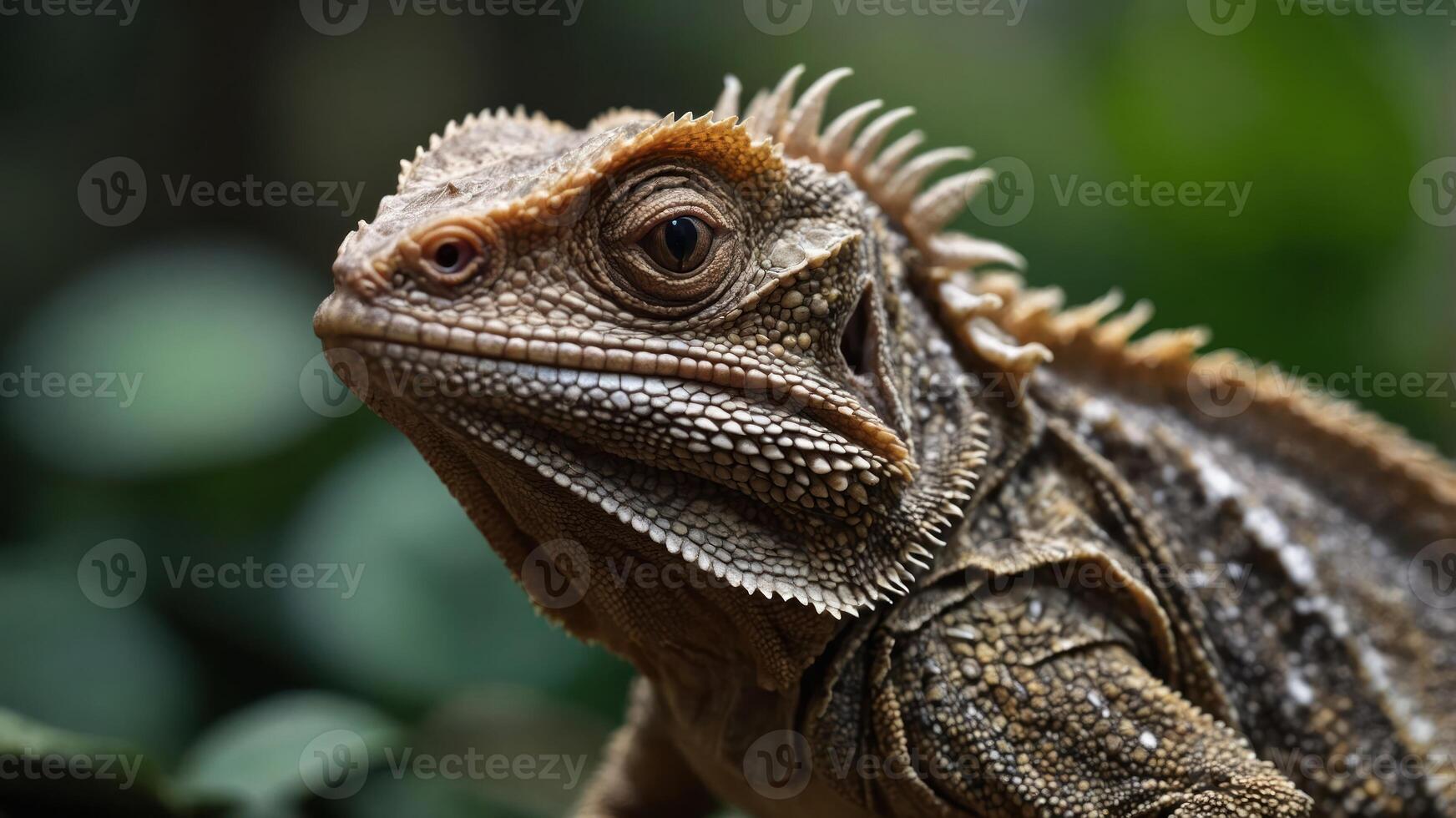 Close-up of a bearded dragon showcasing its textured skin and unique features. photo