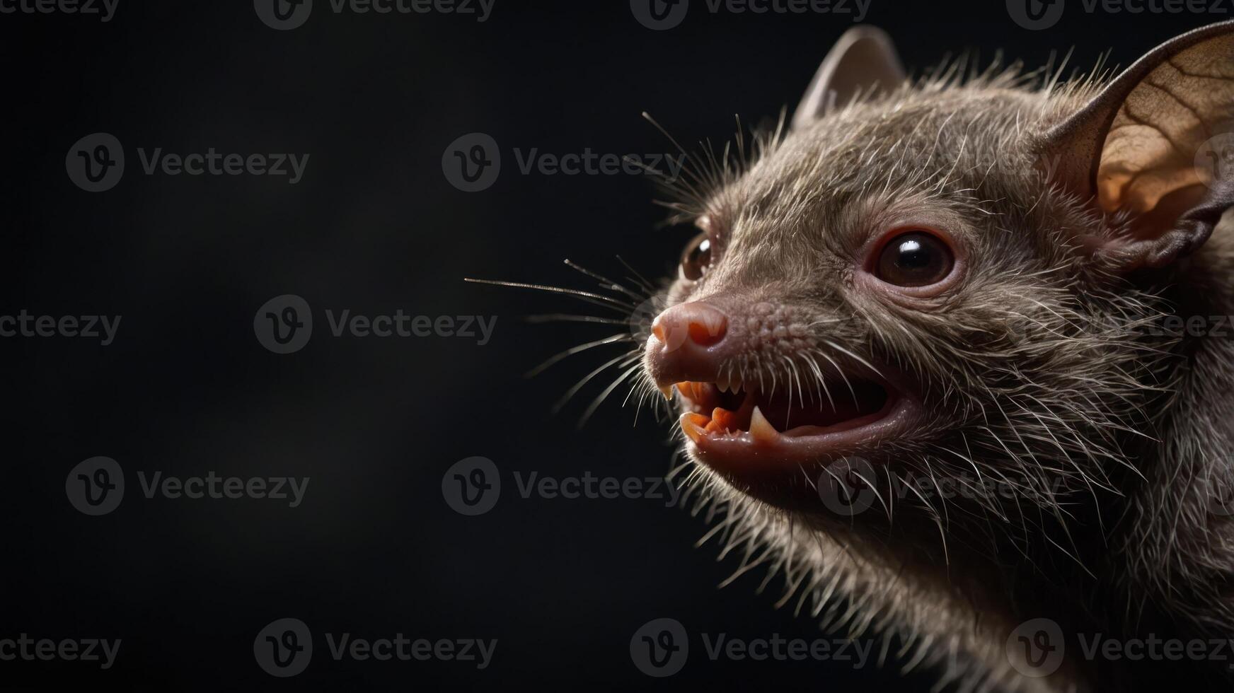 A close-up of a small, furry mammal with large ears and a curious expression. photo