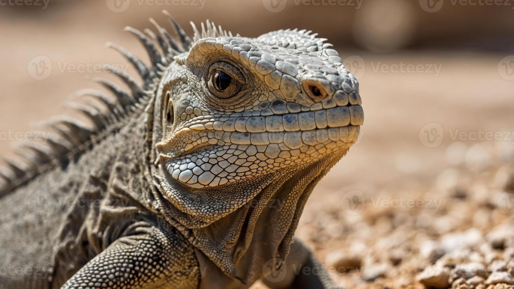 A close-up of a lizard showcasing its textured skin and distinctive features. photo