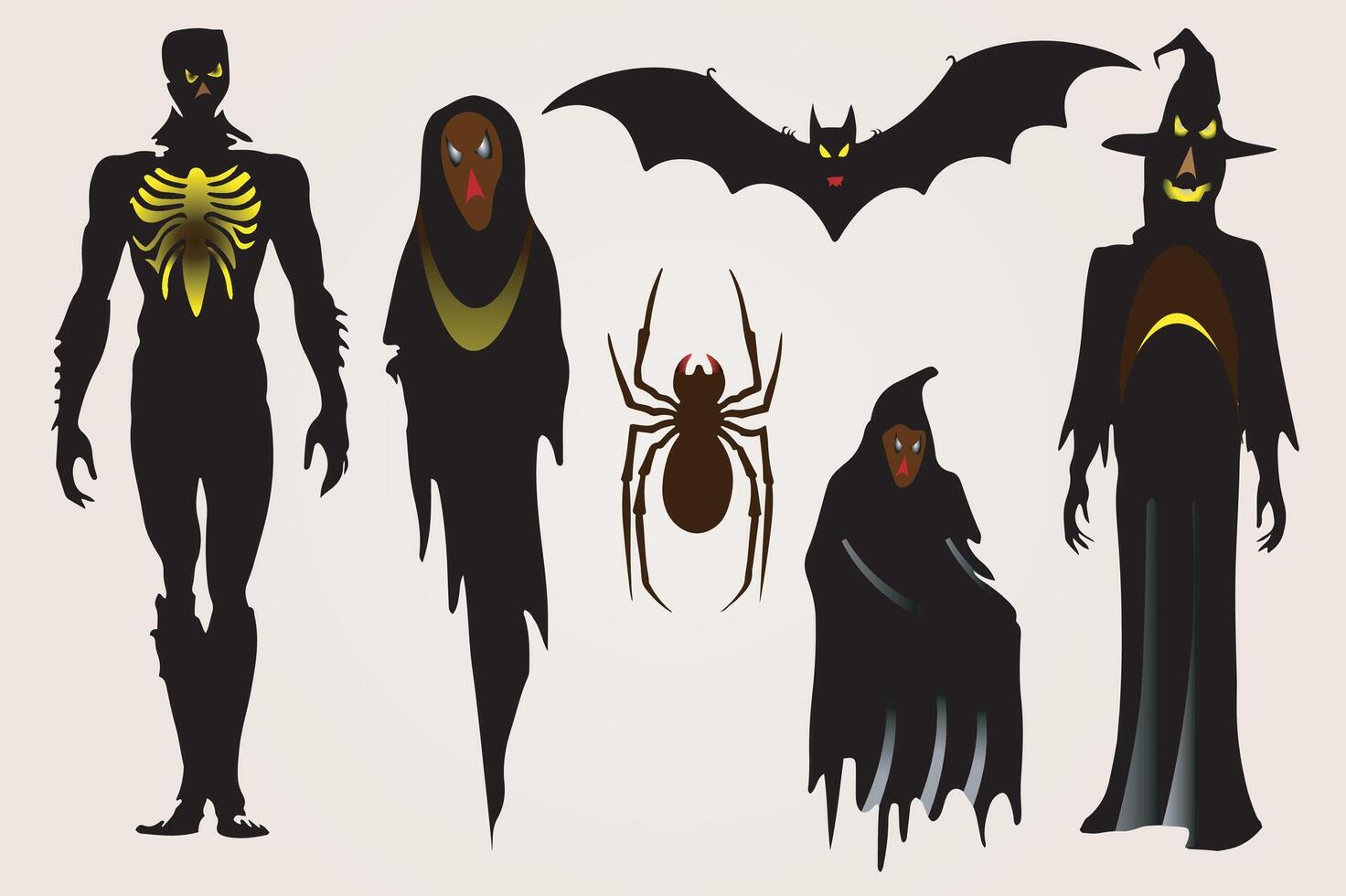 Halloween icon for Halloween festival day. Halloween icon set. Silhouette style creepy design vector