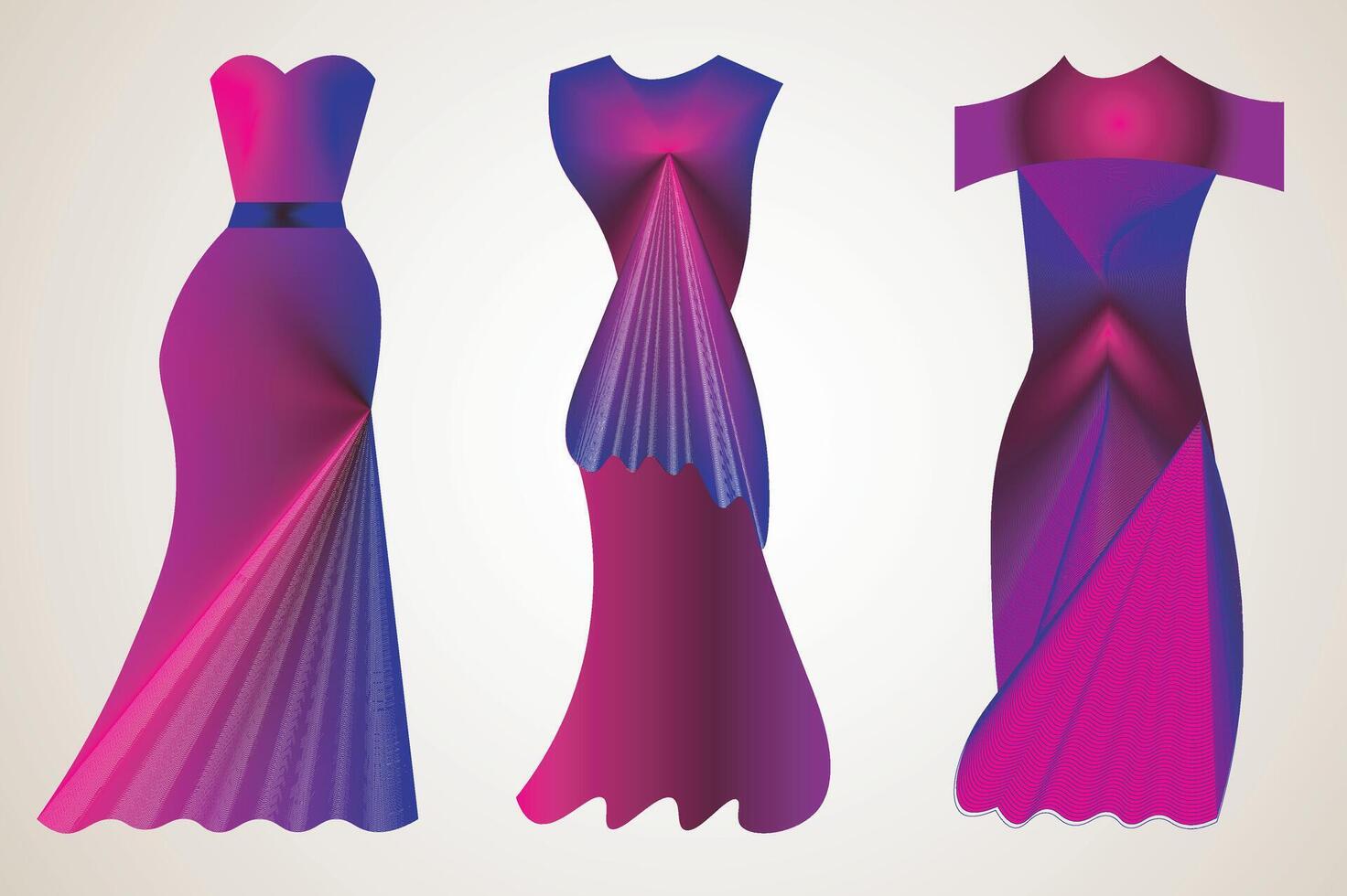 Fashion designing logo and icon set. Luxury blend illustration. gradient color fashion design. vector