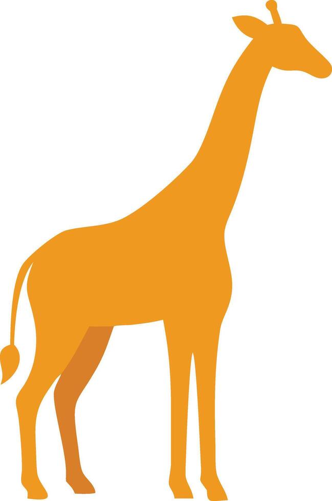Giraffe logo and icon art illustration. Cartoon clipart character, animal in flat style. Wild animals, wild creatures, wildlife concept. Giraffe design isolated on white background. vector