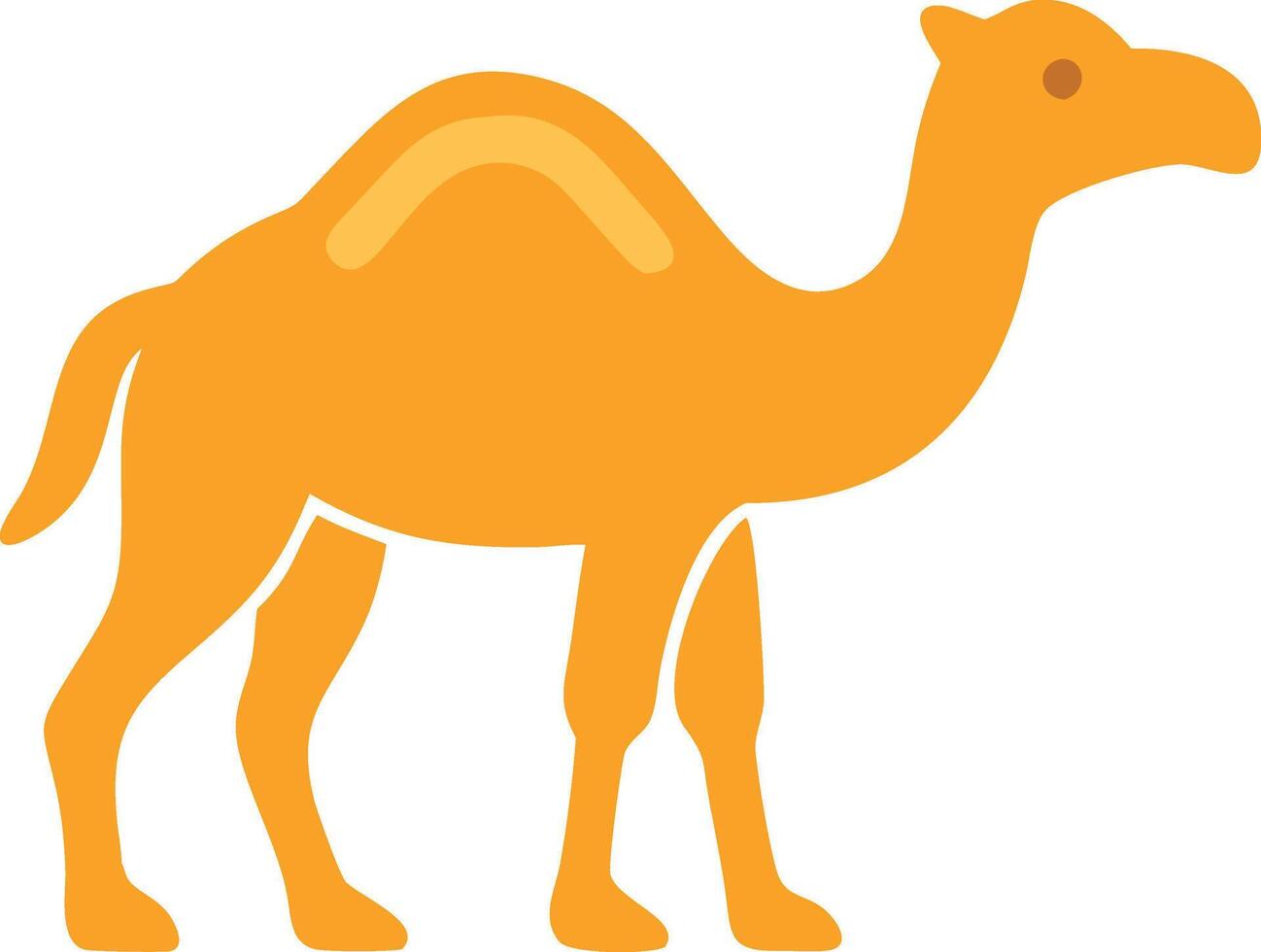 Arabic yellow Camel theme Ramadan Mubarak post. Camels are standing, walking, and have rider on their backs. scientific name. Camel Icon and Logo Illustration Design. vector