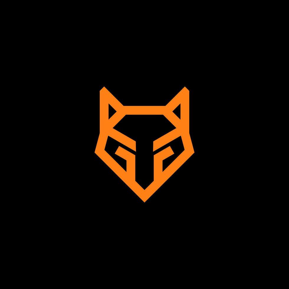 simple minimal flat modern cutout outline fox head logo vector