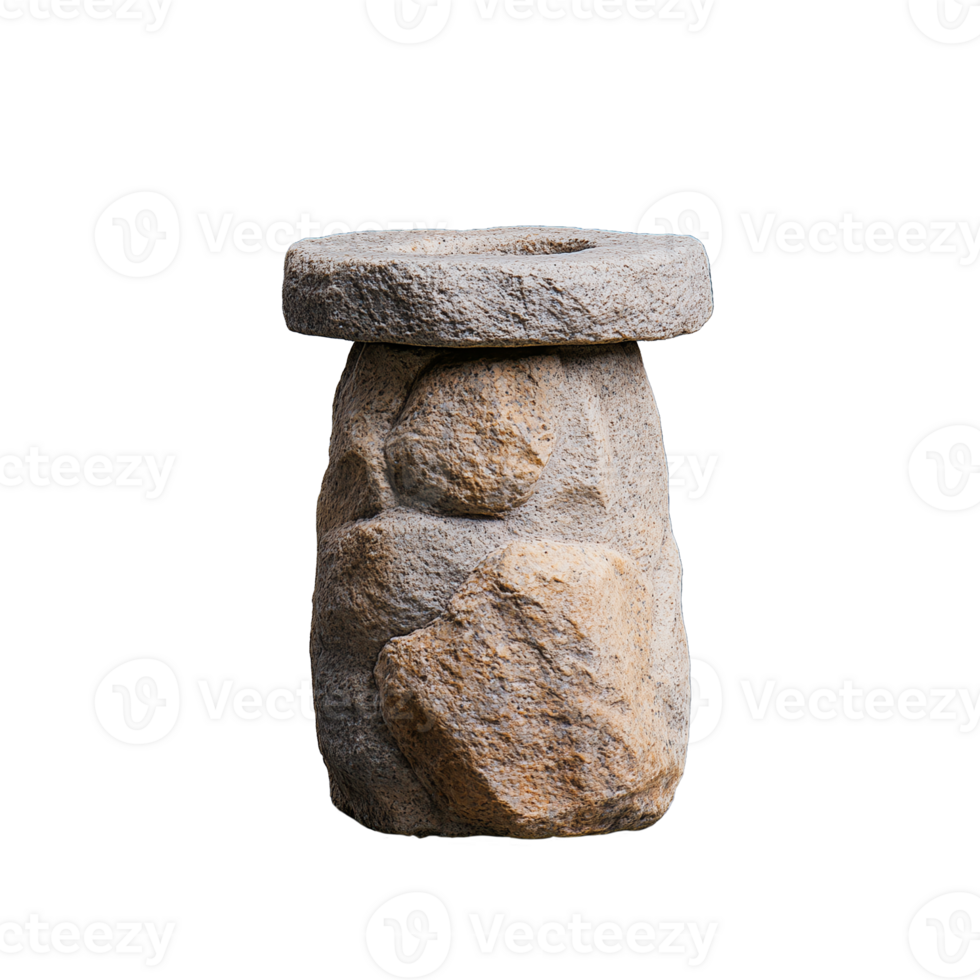 Stone column with rough texture isolated on transparent background png
