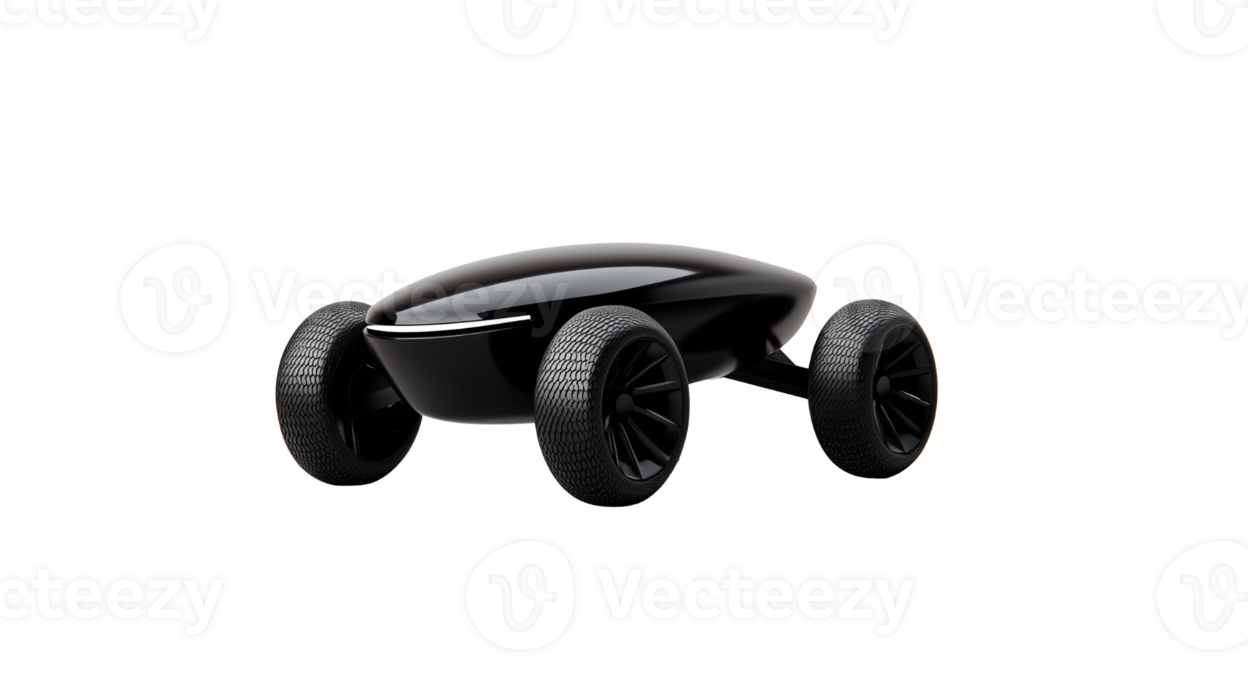 Modern black concept car with futuristic wheels isolated on transparent background png