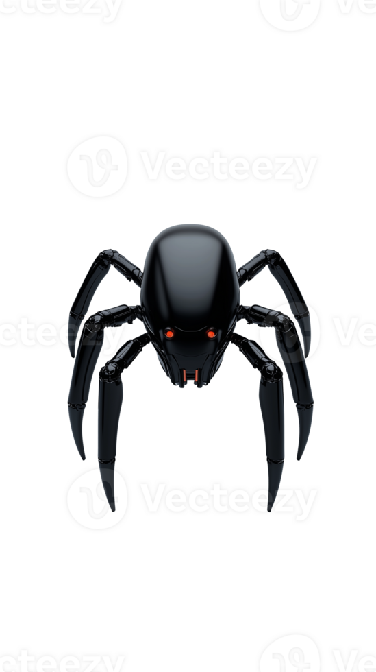 Robotic spider with futuristic design isolated on transparent background png