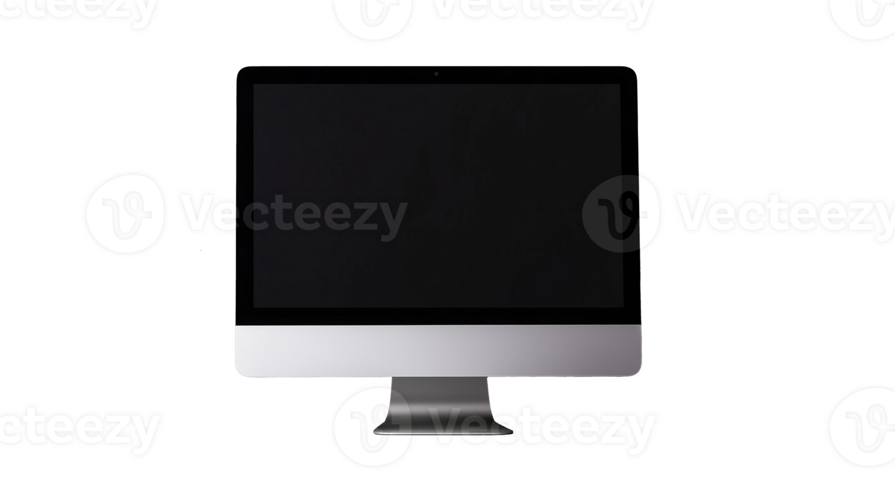Modern computer monitor with a wide black screen on a transparent background png