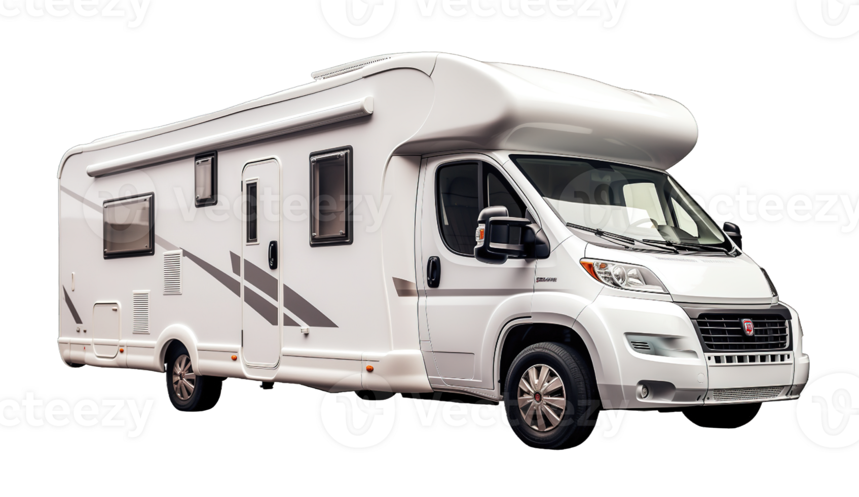 White motorhome isolated on transparent background png